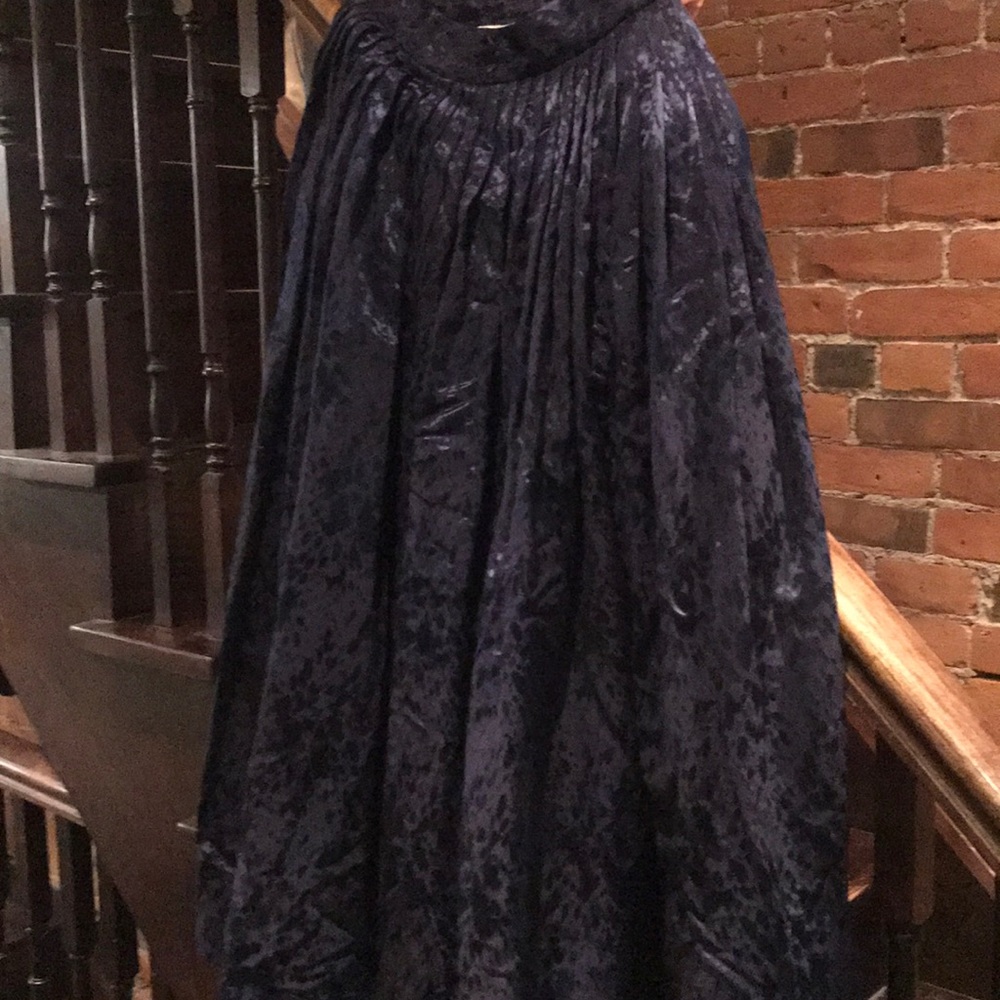 Yves St Laurent Navy Silk Ball Skirt.